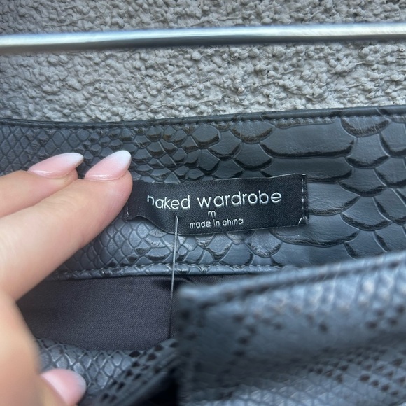 Naked Wardrobe Snakeskin Embossed Faux Leather Crop Cargo Jacket + High Trouser - Picture 8 of 13